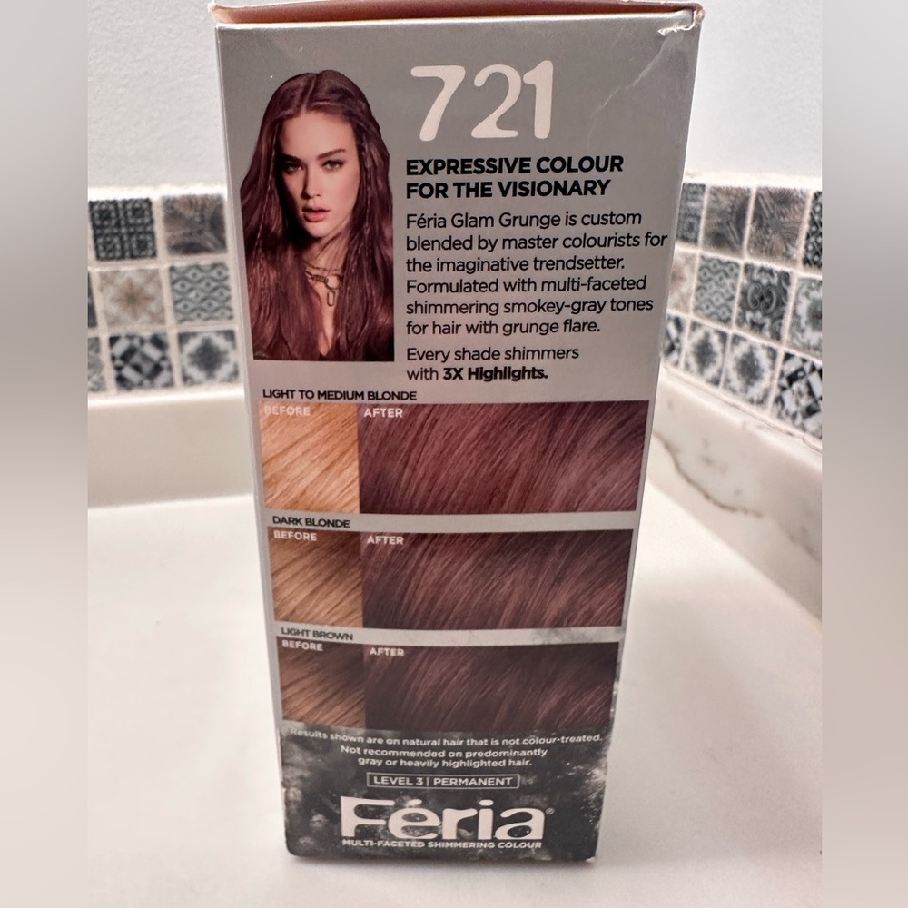 L’Oreal Féria Dusty Mauve #721 glam grunge conditioning hair color - Picture 3 of 5